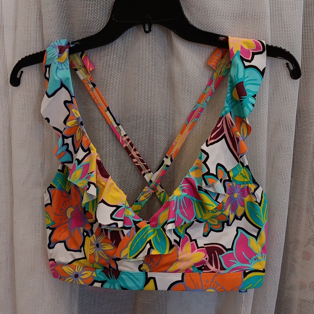 Floral Multicolor Ruffle Bikini Top BLEURODBEATTIE